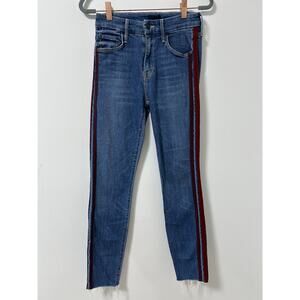 MOTHER The Looker Ankle Fray Skinny Jeans in Keepin Love Alive Racer Size 27